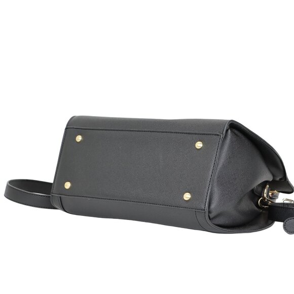 Black Faux Leather Purse and Wallet 2 in 1 Set Tote Cross Body Shoulder Hand Bag - Picture 4 of 9